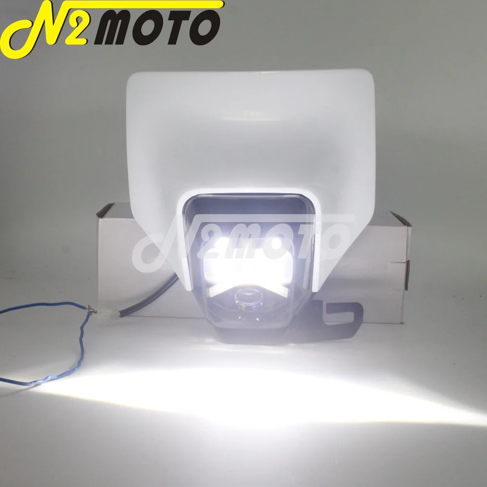 2500800100028 мотоциклетный светодиодный козырек маска на фару комплект Supermoto Enduro HI/LO