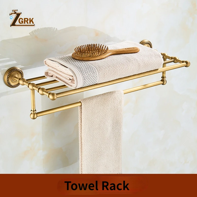 solid brass bathroom hardware antique towel rack bath cup holder shelf wall mounted bathroom set accessories free global shipping