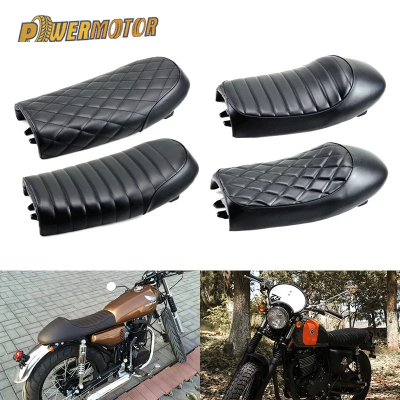Cafe Racer Parts Motorcycle Seat Moto Custom Saddle Flat Pan Retro Replacement Hump For Harley Honda C70 Yamaha CG125 Motorbike