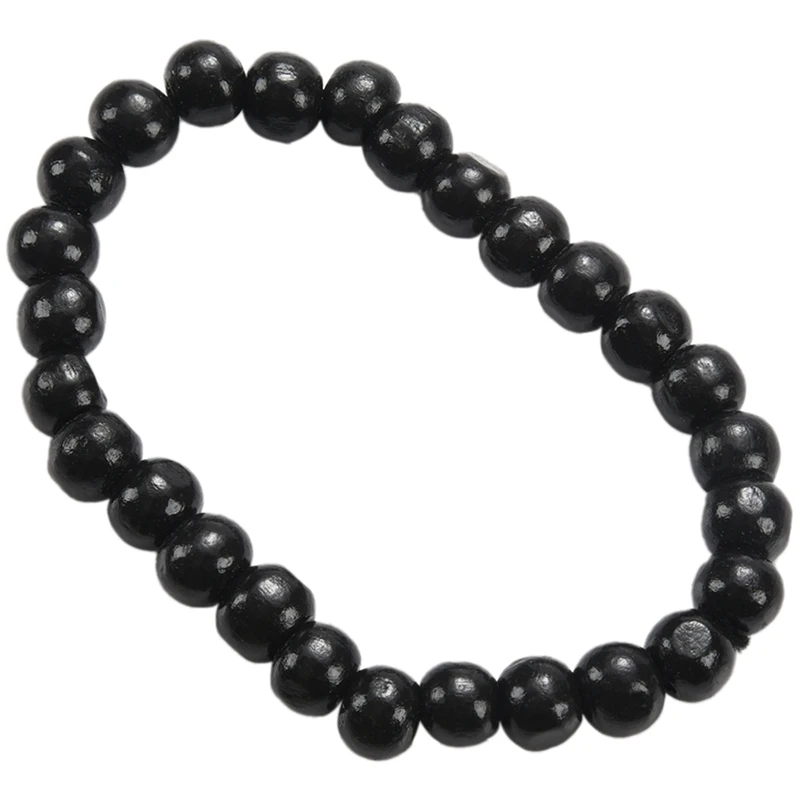 

Multilayer Bracelet Men Casual Fashion Braided Leather Bracelets For Women Wood Bead Bracelet Punk Rock Men Jewelry Black