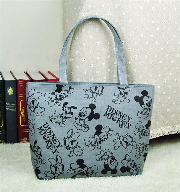 

Disney Mickey mouse handbag High capacity Cartoon Canvas Tote Bag shopper bag for shopping Mommy diaper storage bag totes