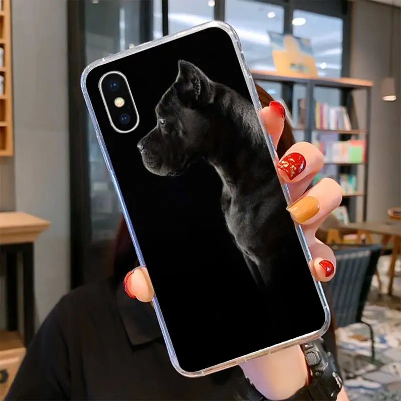 

0 Lovely Pet Dog Pitbull Cover Black Soft Shell Phone Case for iPhone 11 pro XS MAX 8 7 6 6S Plus X 5 5S SE XR coverse 2020