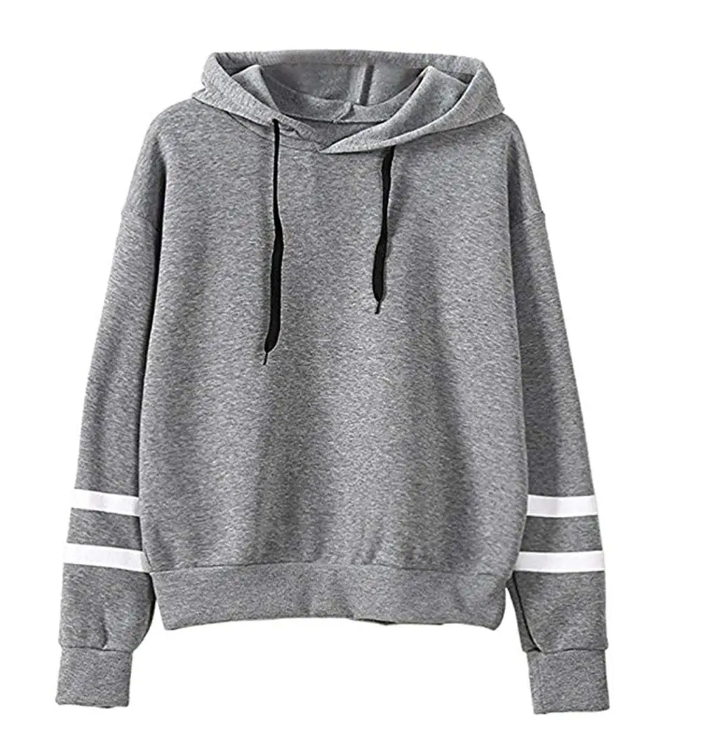 Женские осенние толстовки белая полосатая Толстовка с длинным рукавом и