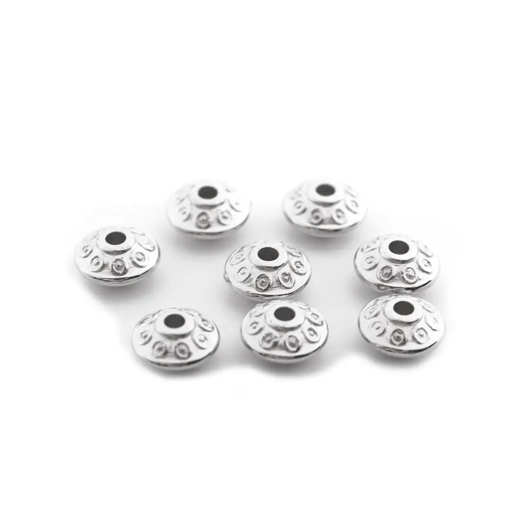 silver 3.4X6.4mm 200 шт/партия 6*6 мм Внутреннее отверстие 1 мм CCB Золото Серебро Цвет разделитель для бусин в виде звездочки рондели для бусин бусины DIY ювелирных изделий - Color: silver 3.4X6.4mm