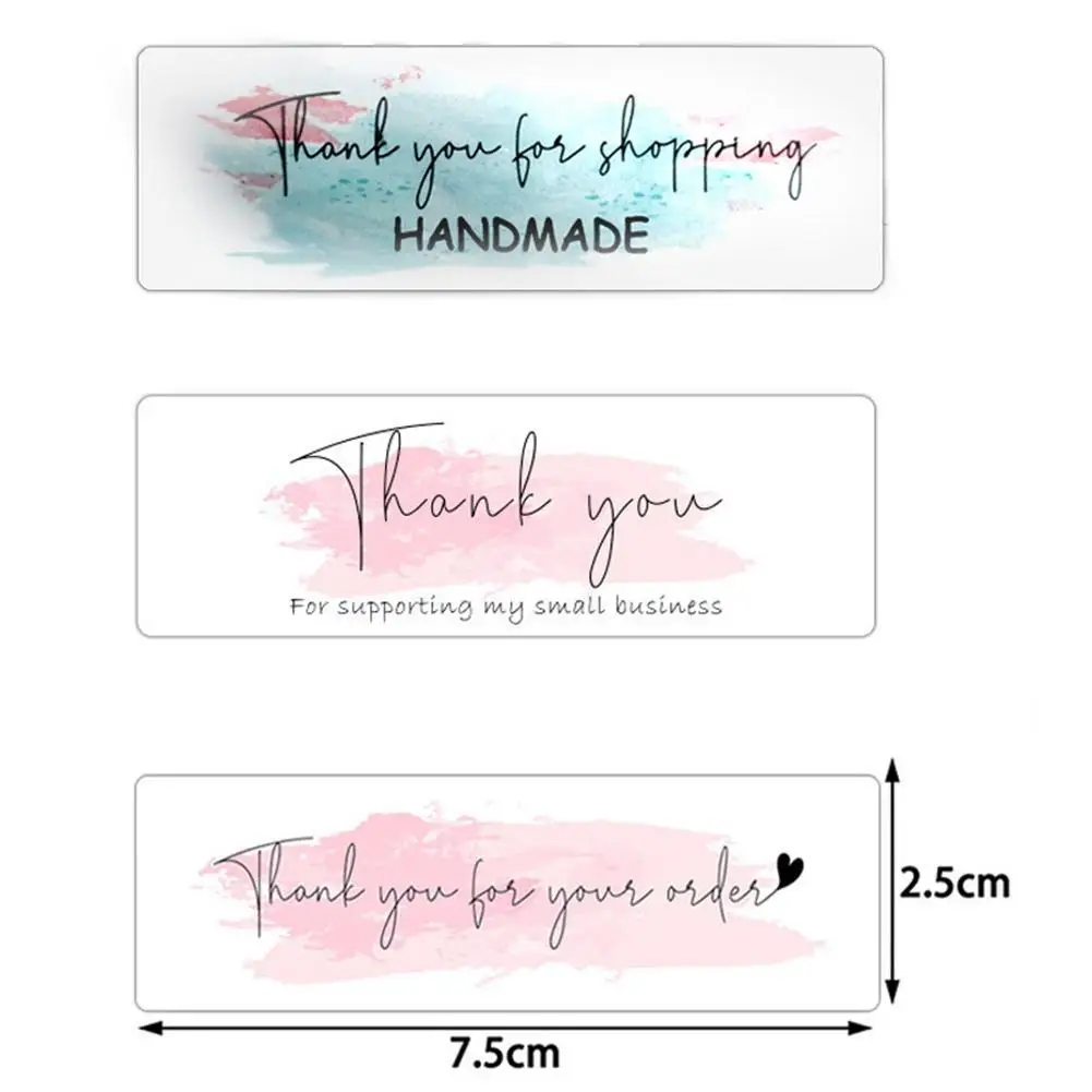 

1 Roll Pink "thank You For Your Order" Sticker 2.5cm Stickers Decoration Business Stationery Labels Package For Envelope Se T0W2