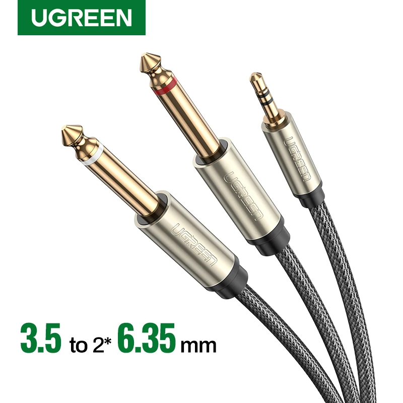 UGREEN 3 5 мм 1/8 &quotTRS to Dual 6 35 1/4&quot TS моно стерео y кабель сплиттер шнур AUX аудио динамик