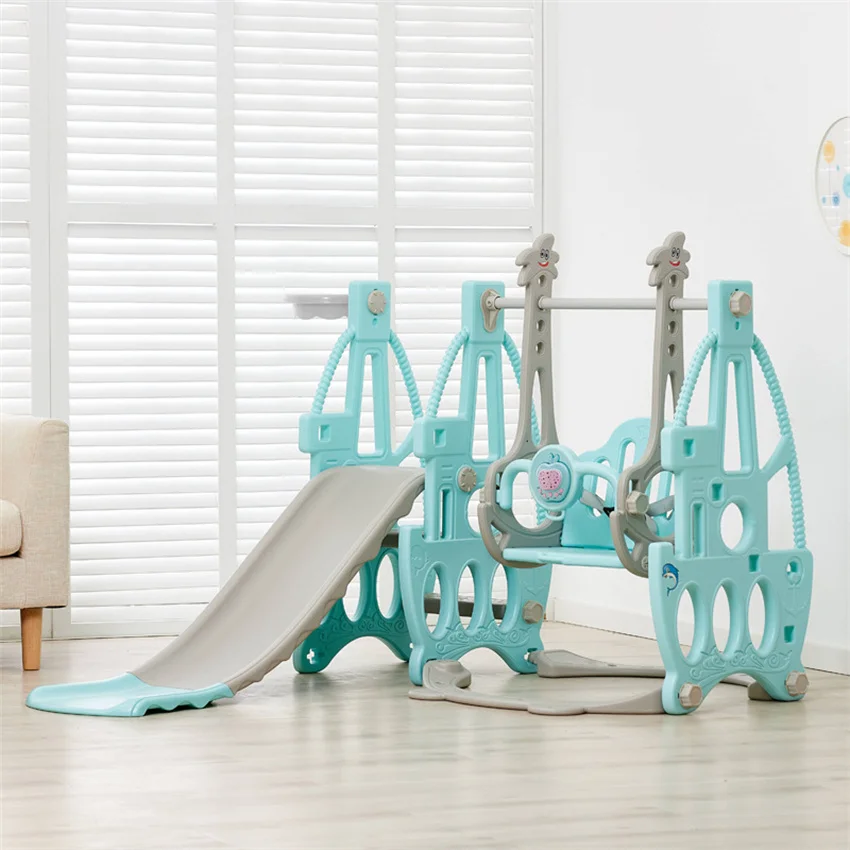 

Детская комбинированная горка и качели, детская крытая игровая площадка, Детская уличная пластиковая многофункциональная горка, качели