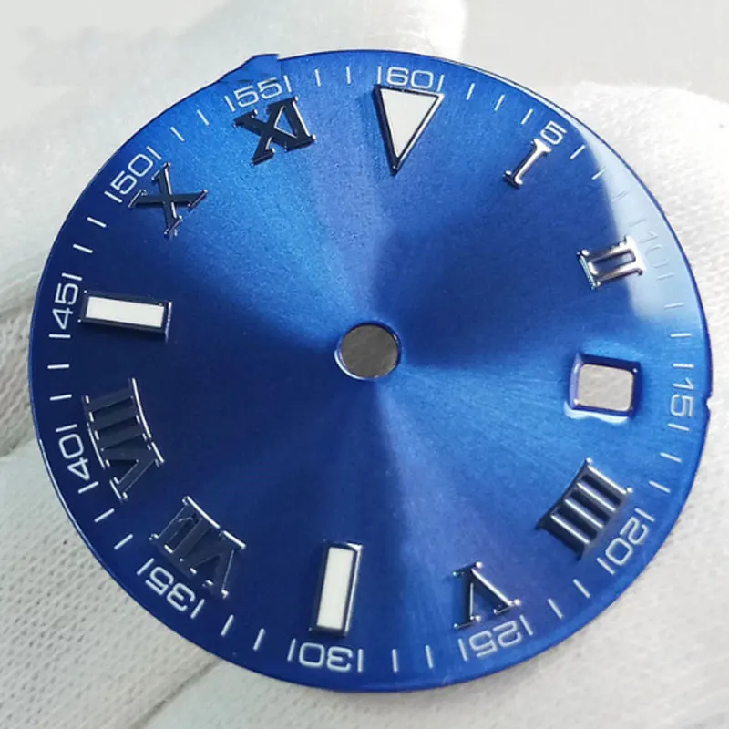 

29mm Blue sterile Watch Dial Roman Number fit 2836 2824 2813 3804 Miyota 82 Series movement