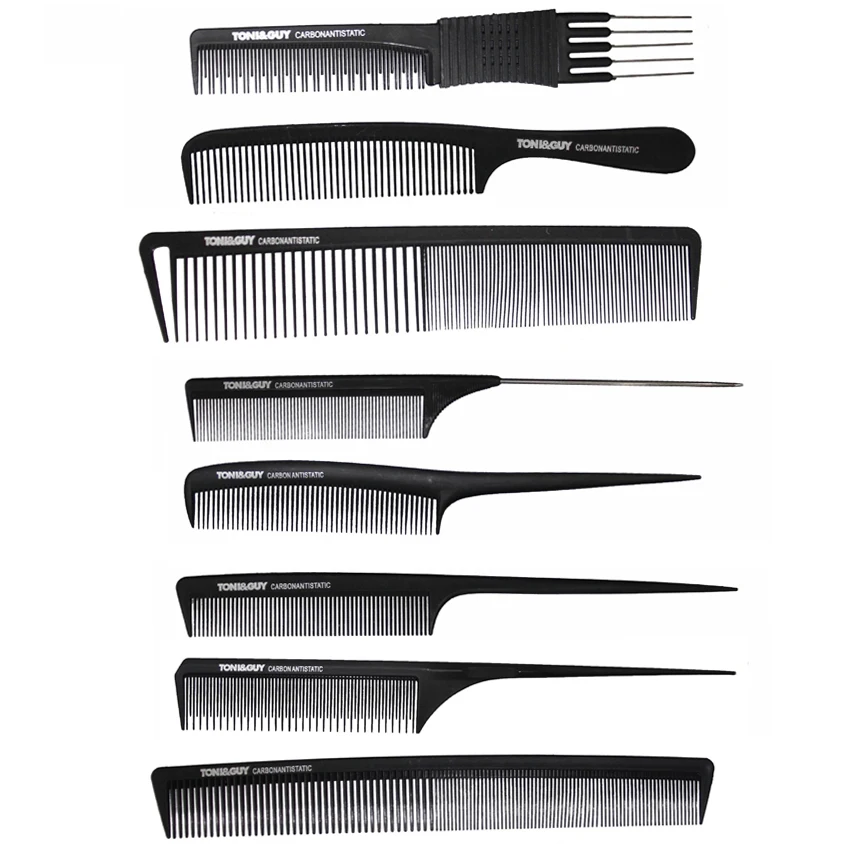 Профессиональная 8 шт. Парикмахерская карбоновая Расческа для стрижки