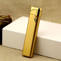 slim and long metal electroplating straight into the blue fmale inflatable butane lighter lighters popular with young people