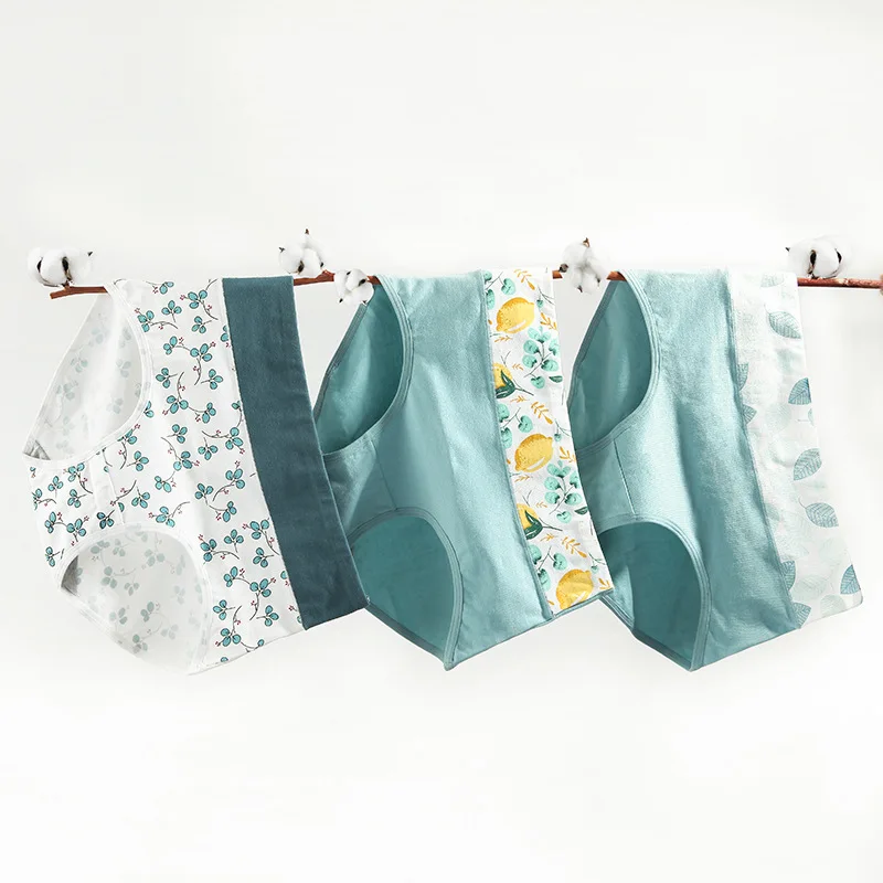 Женские трусики модные хлопковые трусы с принтом милое бесшовное нижнее белье