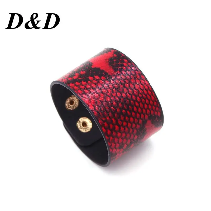 D & Новые популярные круглые кожаные браслеты с узором питона женские