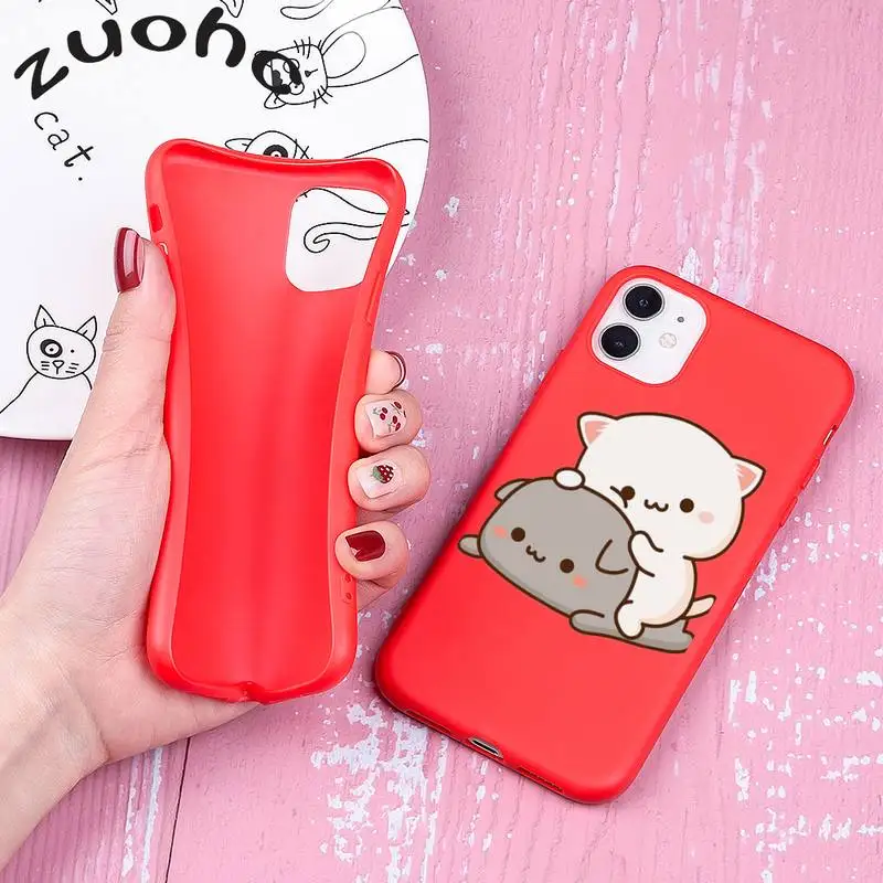

Peach Mochi Cat Cartoon Phone Case Soft Case for iPhone 12 11 Pro Max XS XR 8 7 6s Plus 11Pro 7Plus 8Plus