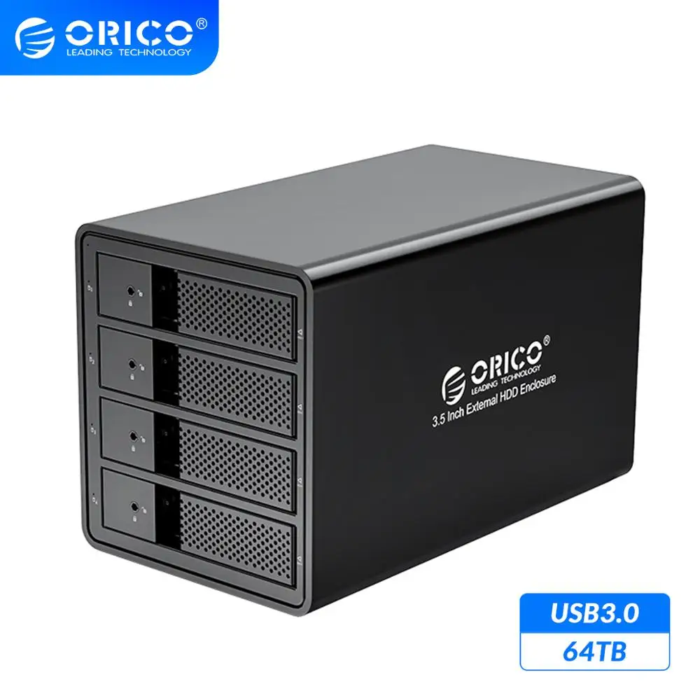 

ORICO 95 Series 4 Bay 3.5'' USB3.0 HDD Docking Station Support 64TB UASP With 150W/72W Internal Power Adaper Aluminum HDD Case