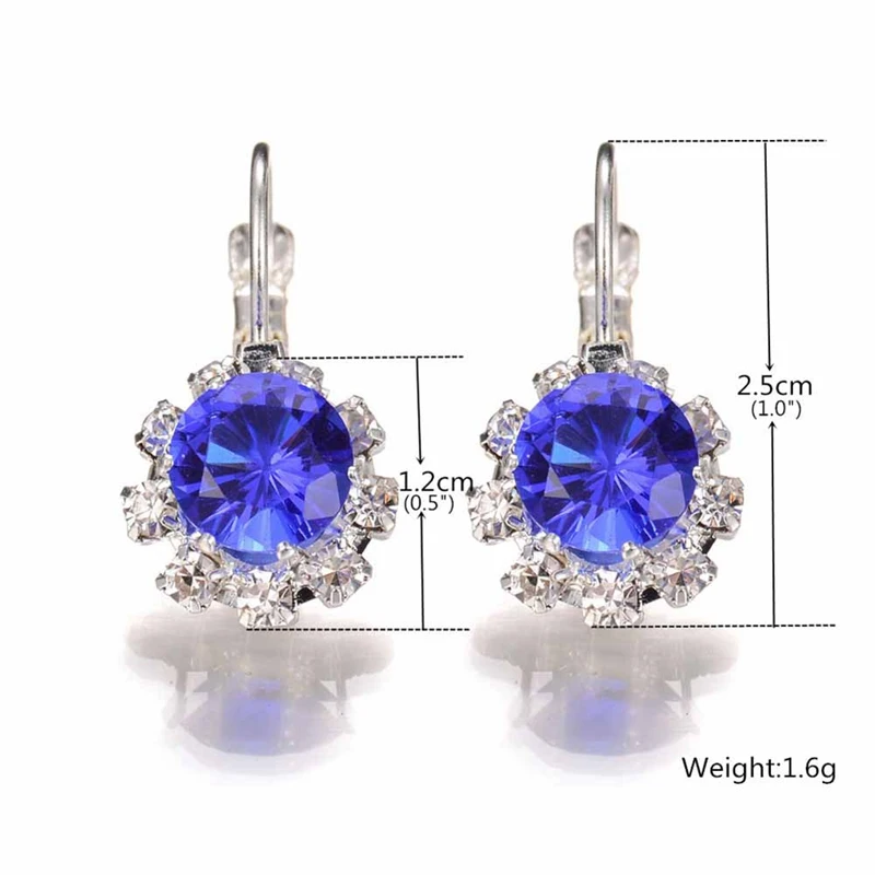 Multi-color Crystal Rhinestone Drop Earring Cube Zirconia Cuff for Women Statement Wedding Jewelry Pendientes Mujer | Украшения и