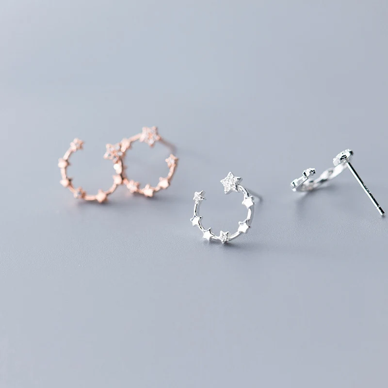 

La Monada Hollow Shine Star Earrings Studs 925 Sterling Silver Women Fine Jewelry Stud Earrings For Women Silver 925 Gold