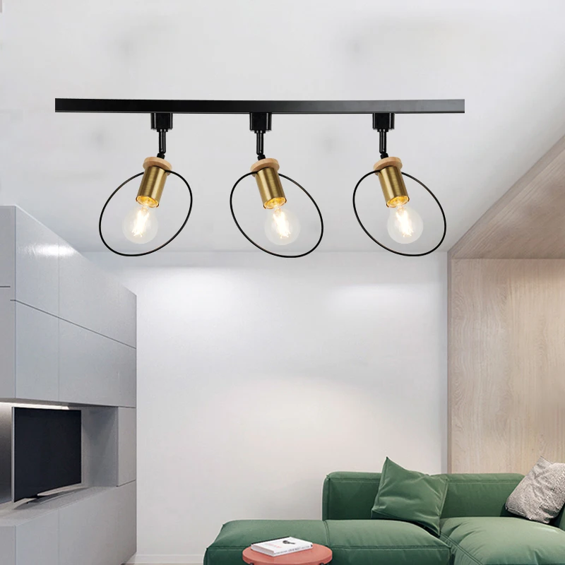Скандинавская трековая лампа s винтажная кольцевая направляющая Macaron комнатное