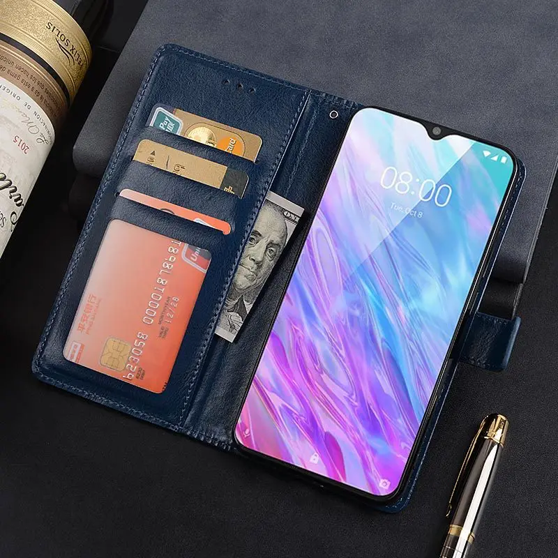 Чехол для смартфона Zte Blade 20 кожаный чехол-книжка с подставкой и отделениями карт