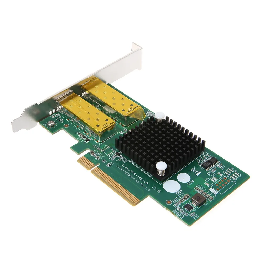 DIEWU Pci Express FCoE Intel 82599 PCIe x8 10-гигабитная Ethernet-сеть оптическая Lan-карта двойной SFP-порт