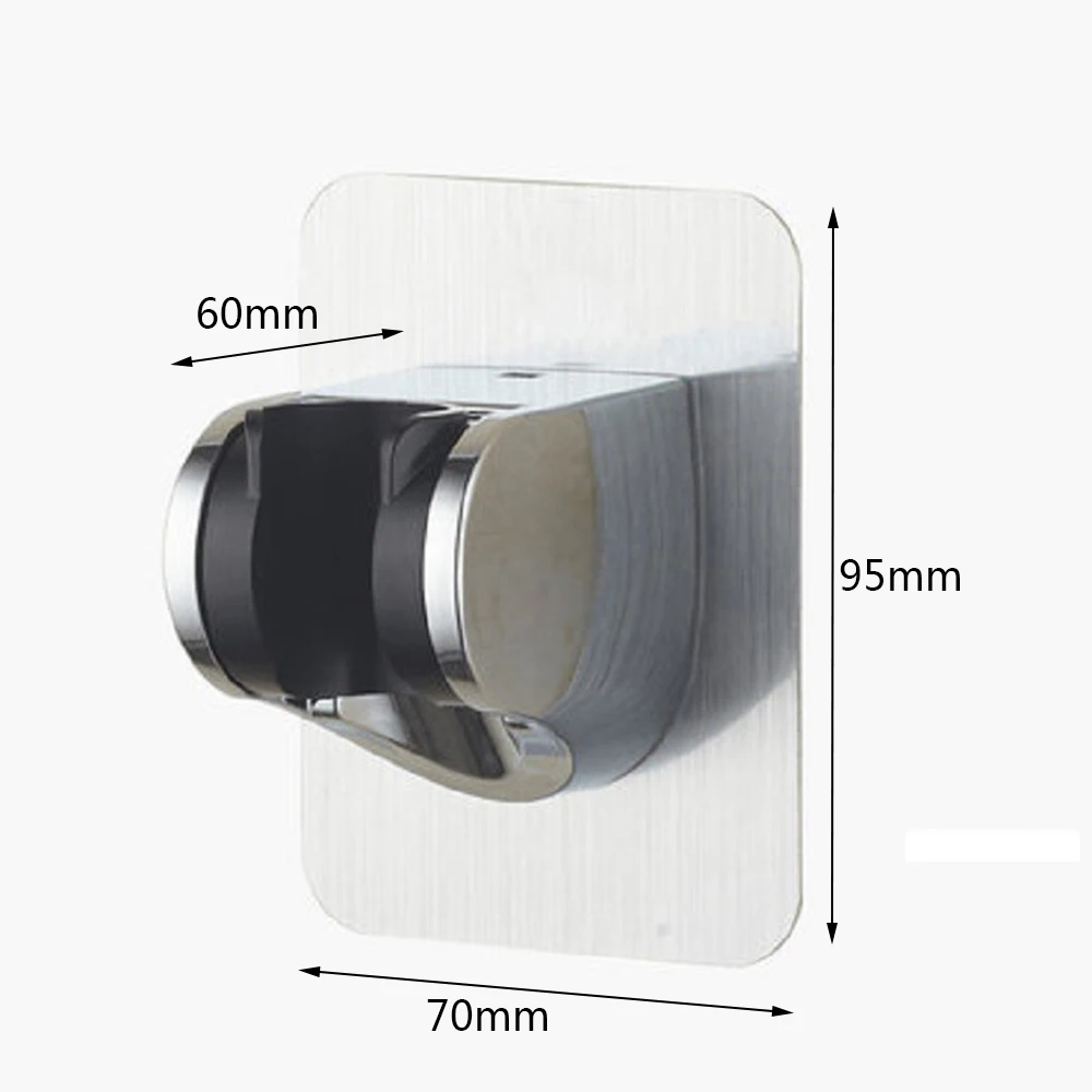 Регулируемый хромированный держатель для душевой лейки самоклеящийся кронштейн