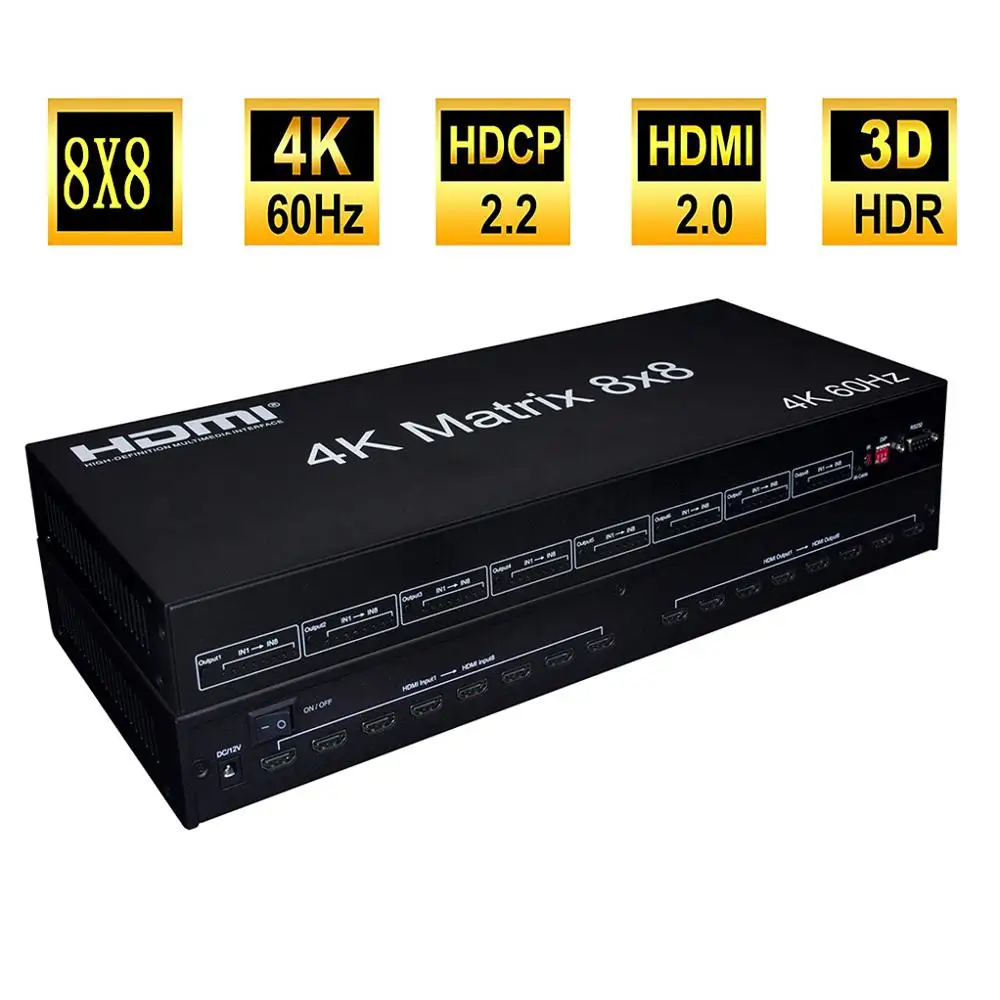 Матрица HDMI 2 0 в 4K 8x8 8 поддержка ed 3D матрица матричный переключатель кнопок