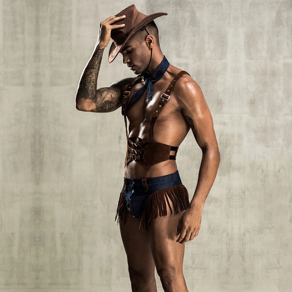 Сексуальное эротическое Ковбойское нижнее белье жилет форма в западном стиле