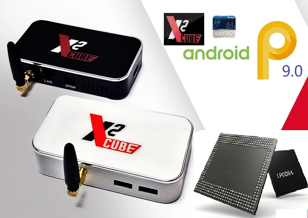 X2 Cube Android 9 0 Smart tv Box Amlogic S905X2 2GB DDR4 16GB rom 2 4G/5G WiFi 1000M медиаплеер с