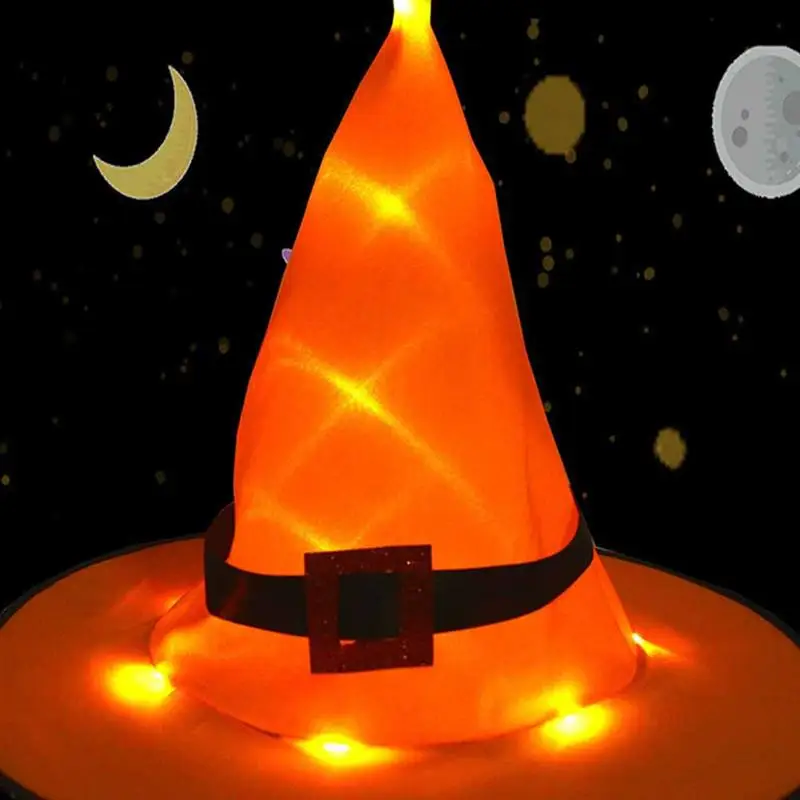 Светящаяся шляпа ведьмы на Хэллоуин декоративная для вечевечерние женский