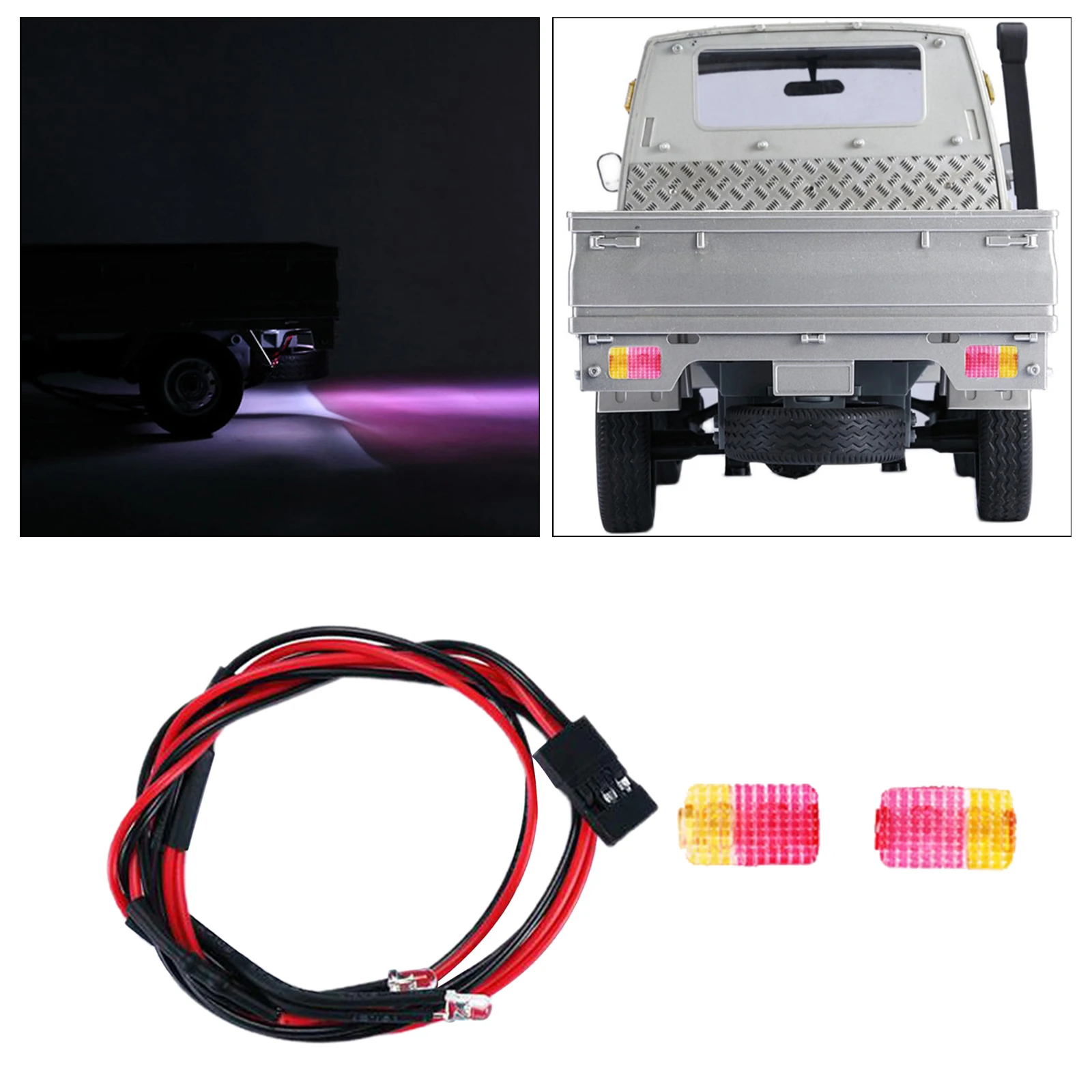 

3mm RC Car LED Light Kit, RC Truck Lamp Kit RC Taillights for WPL D12 RC Car Model Car Truck