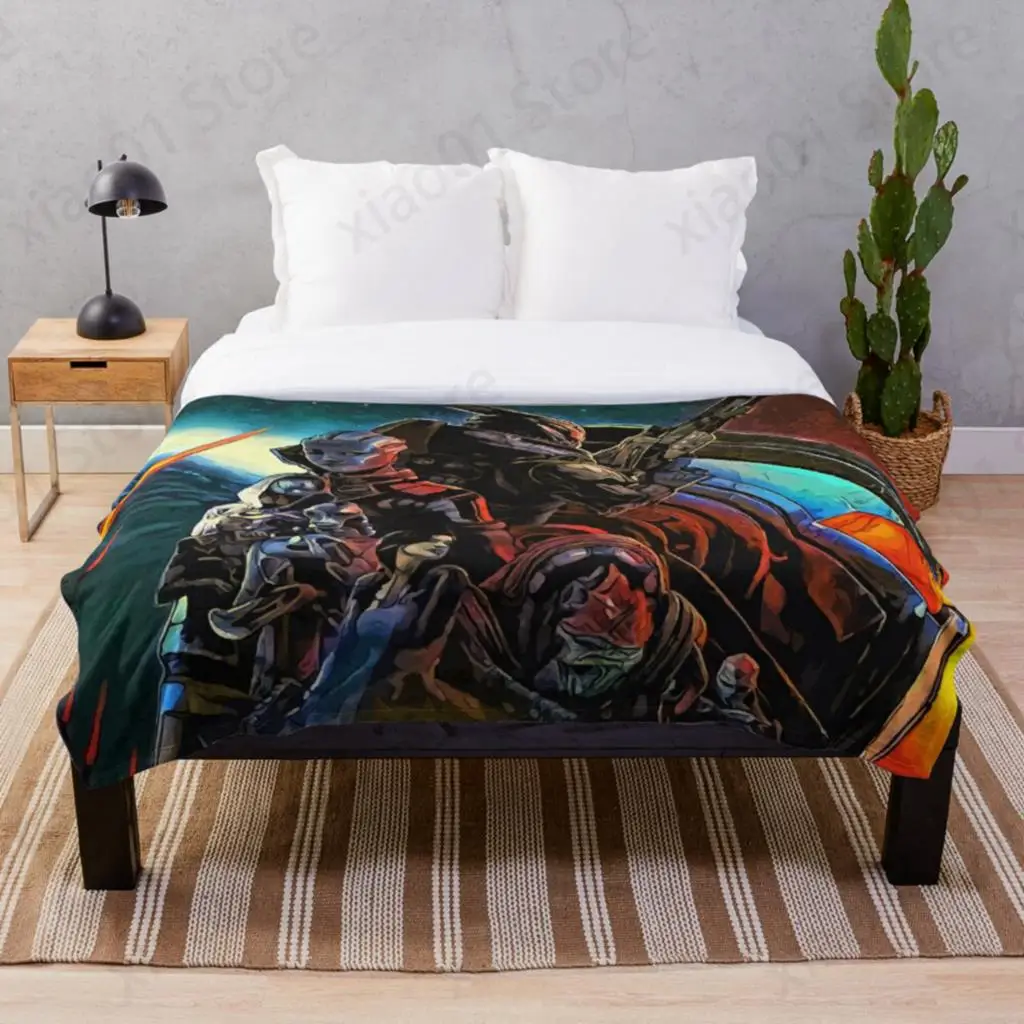 

Mass Effect Legendary Edition - Game Throw Blanket Sherpa Bedspread Blanket Picnic wool soft Blankets