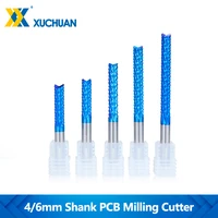 carbide corn end mill 46mm shank pcb milling cutter nano blue coated pcb end mill cnc cutting milling tools
