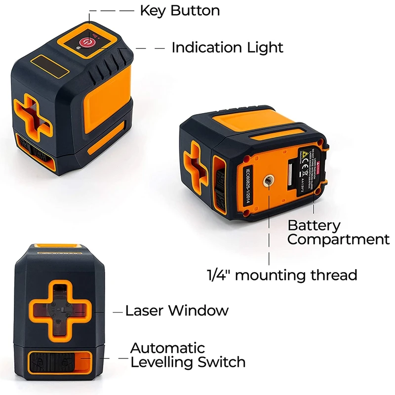 

Self-Leveling 50 Feet Horizontal, Vertical and Horizontal Crosshairs, Used for Building or Picture Hanging