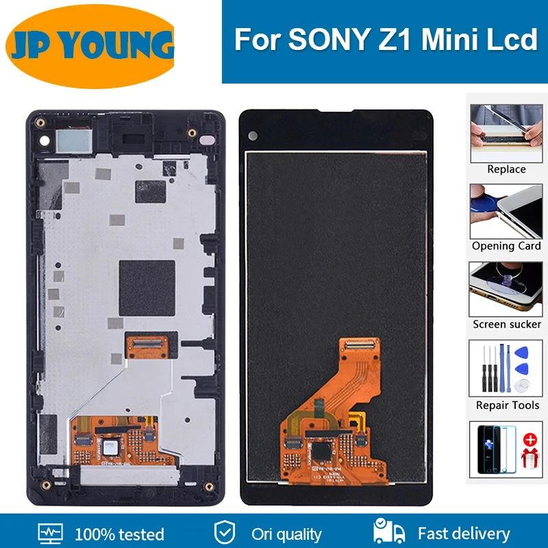 شاشة lcd مقاس 4.3 بوصة لهاتف SONY Xperia Z1 Mini Z1 المدمجة D5503 شاشة LCD تعمل باللمس مع إطار محول رقمي لوحة تجميع قطع غيار