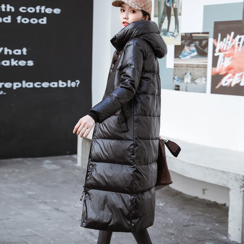 

2020 Autumn Winter 90% White Duck Down Long Women Coat Female X-long Thick Warm Parkas Women Down Hooded Jacket Women Red Black