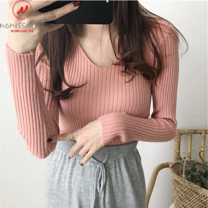 Элегантные женские свитера в стиле пэчворк с v образным вырезом и длинным рукавом