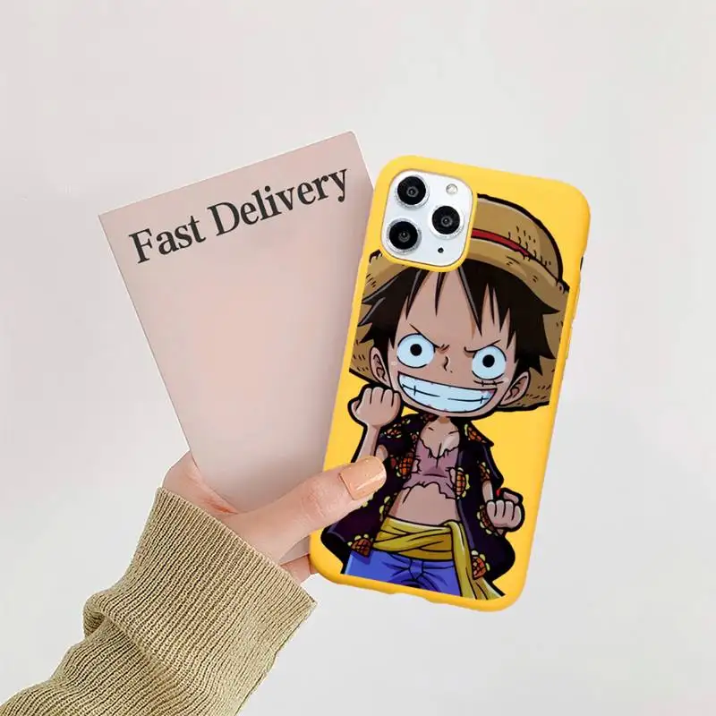 

cartoon Luffy luxury Phone Case coque Candy Color for iPhone 11 12 mini pro XS MAX 8 7 6 6S Plus X SE 2020 XR