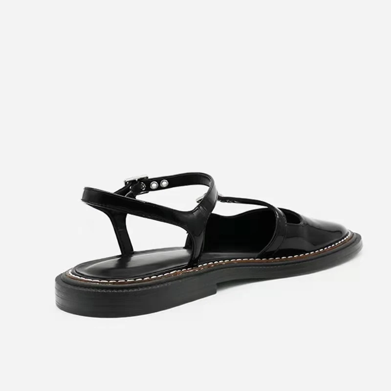 

Shallow Mouth 2021 Summer Buckle Strap Closed Toe Sandals Sale Of Women's Shoes All-Match Mary Jane New Multicolored Girls Low