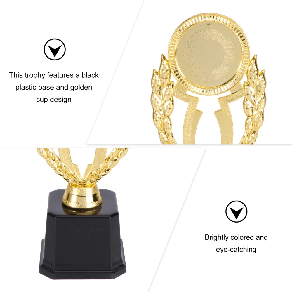 

19.5cm Golden Creative Design Award Trophy Reward Prizes Decor Competition Sport Gift Awards Trophy with Black Base for