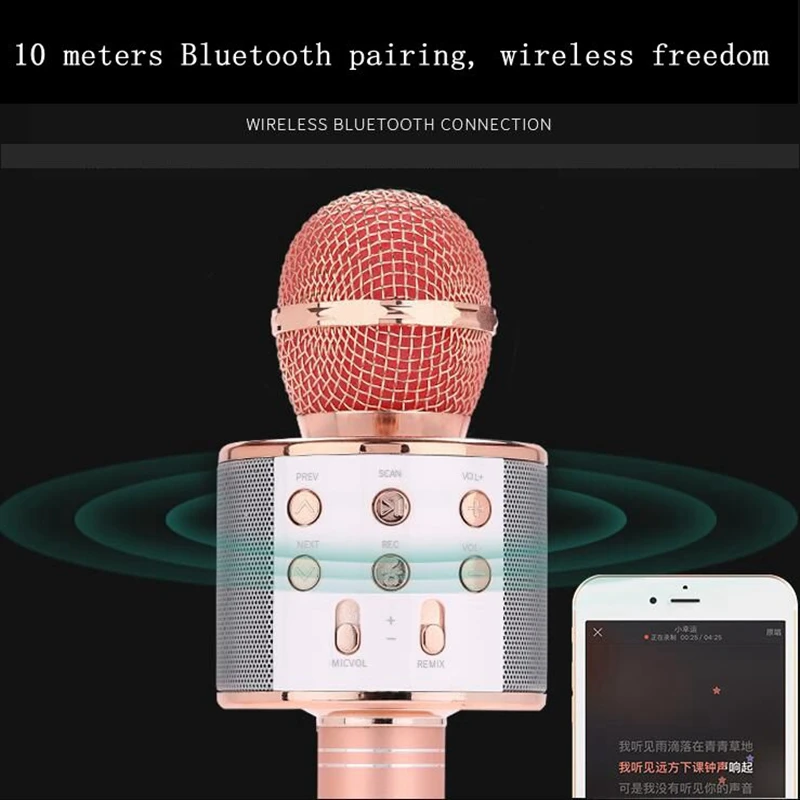 

Mobile phone karaoke baby ktv wireless bluetooth condenser microphone live karaoke microphone audio integrated