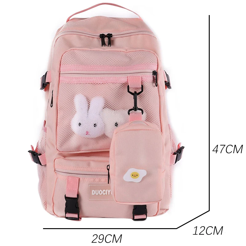 

Harajuku Women Backpack Large Capacity Solid Color Women School Bags Simple Teenager Backpack Travel Bags Girls Kawaii Backpack