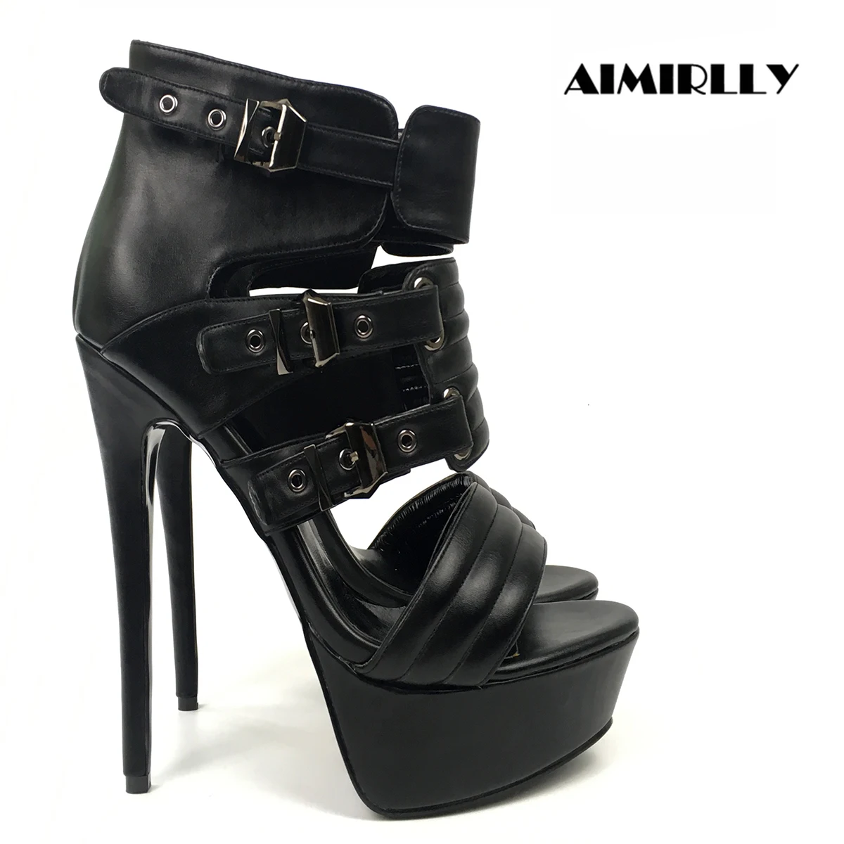 Босоножки на платформе Женская обувь с открытым носком Ботильоны из