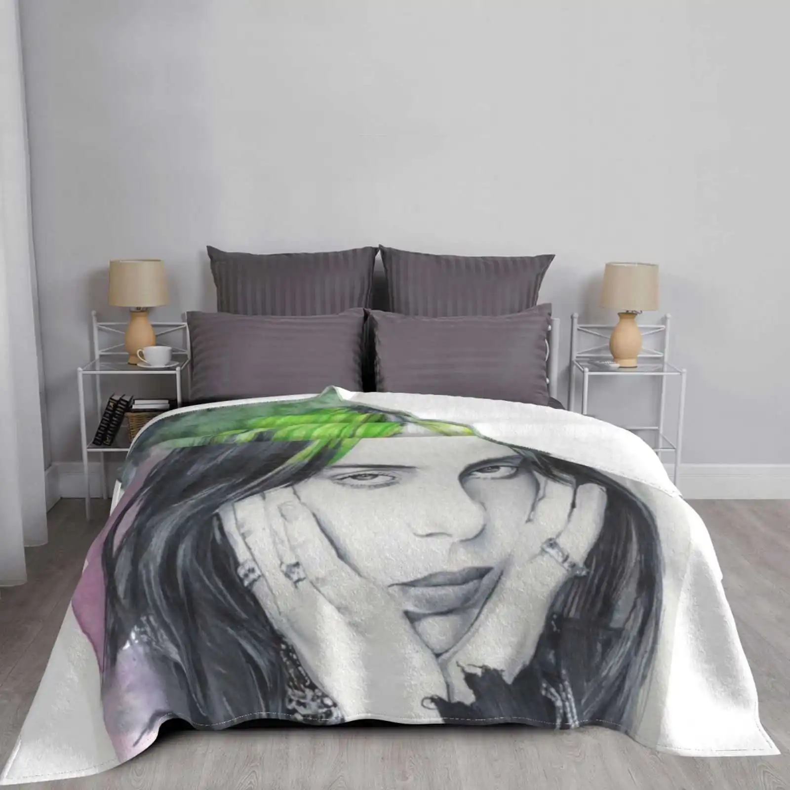 Удобное фланелевое одеяло зеленого цвета с креативным дизайном - купить по