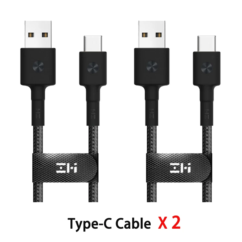 2pcs Type-c black ZMI MFI Сертифицированный usb-кабель Lightning для iPhone, кабель type-C, кабель для зарядки и передачи данных для iPhone X 8 7 6 Plus, шнуры для зарядки F1 - Цвет: 2pcs Type-c black