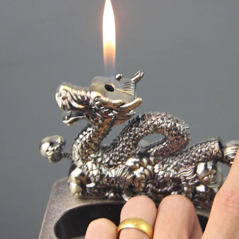 

Dragon Cenicero Ashtray With Refillable Gas Lighter Smoking Accessories Home Decoration Creative Ash tray