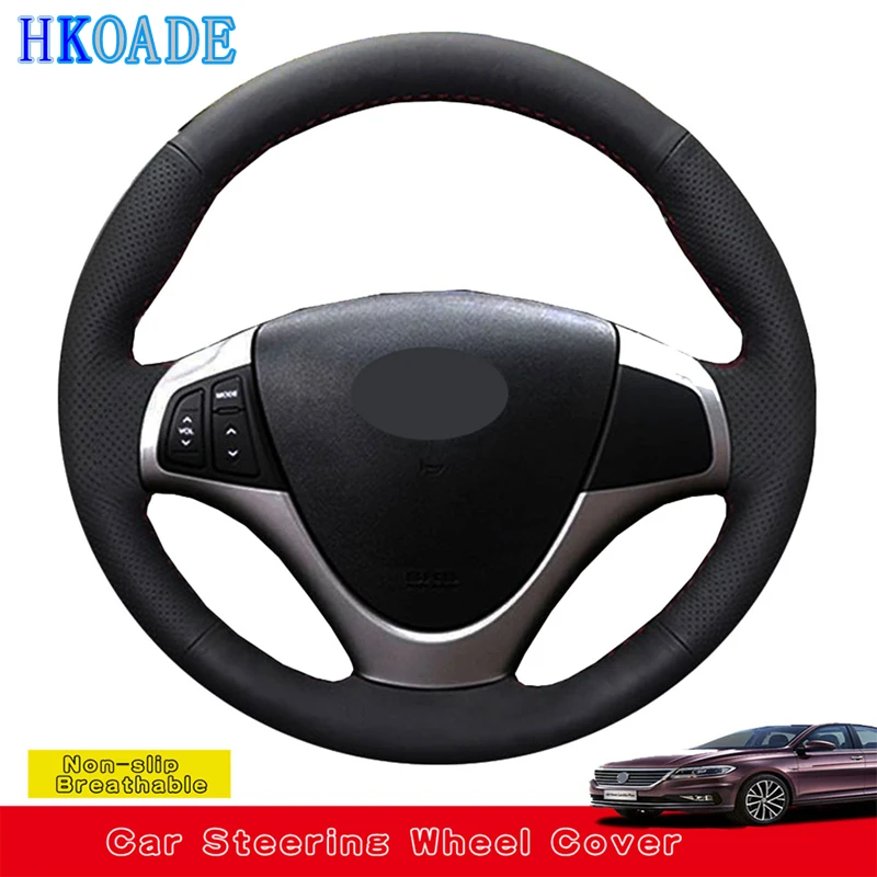 

Customize DIY Genuine Leather Car Steering Wheel Cover For Hyundai i30 2008 2009 2010 FD Car Interior