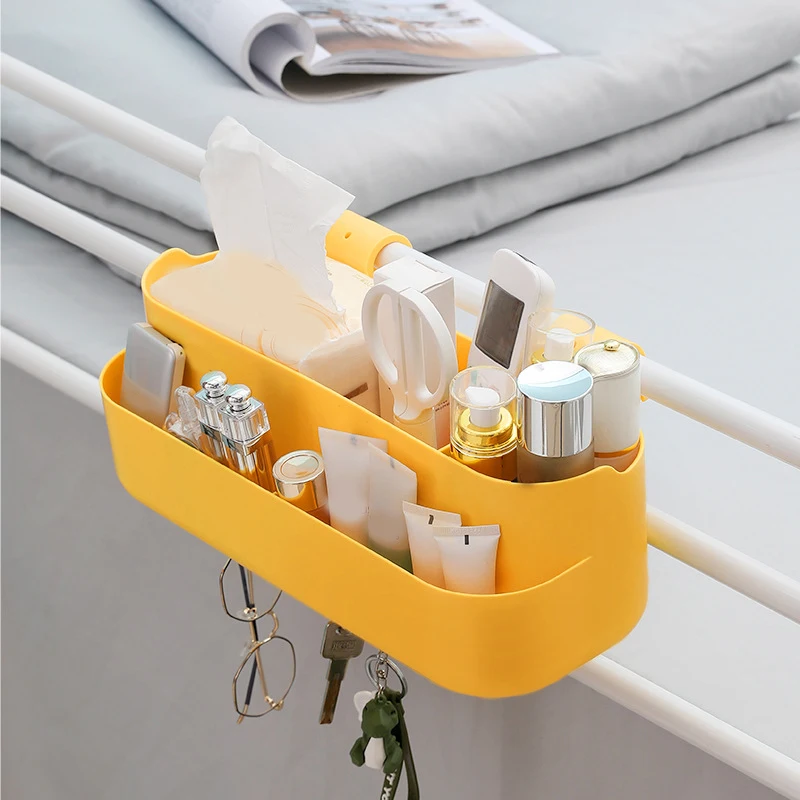 

Dormitory Bedside Storage Baskets 2 Layer Storage Basket for Books Phones Office Home Table Hanging Storage Basket Organizer