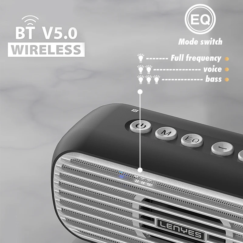 Lenyes ретро портативный Bluetooth 20 Вт динамик беспроводное подключение Открытый