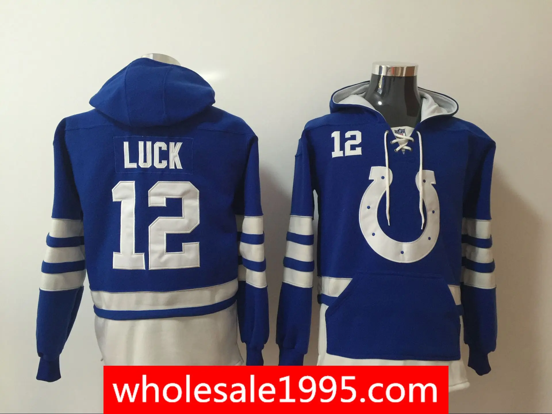 

Indianapolis American football Dolphins Colts 12 Andrew Luck hoodie Embroidery Logos 100% Stitched