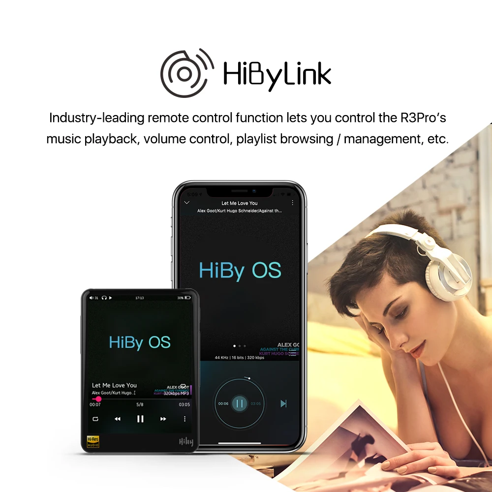 Музыкальный mp3-плеер HiBy R3Pro Saber нанимается в сеть потокового воспроизведения