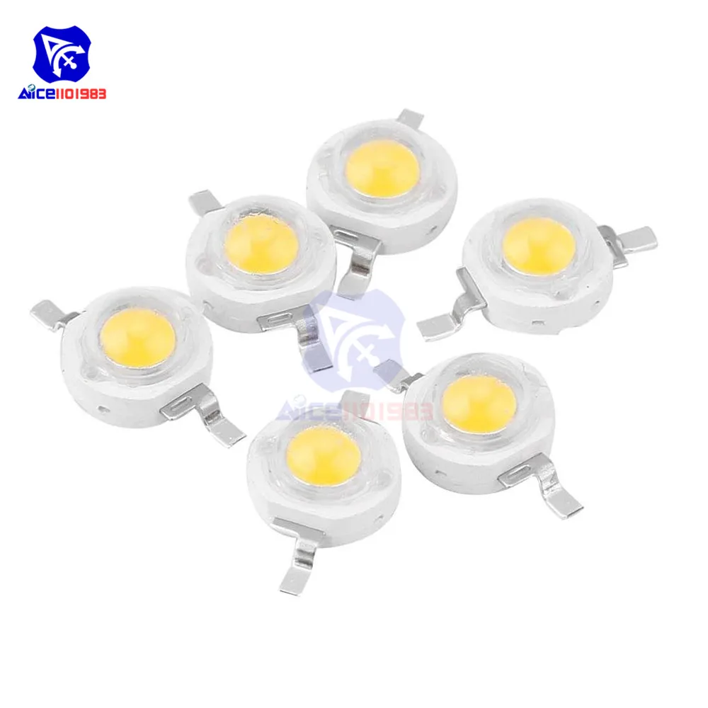 Diymore 10 шт./лот теплый белый свет SMD СИД бисерный чип лампа 3 0-3 6 V 350mA 1 Вт |